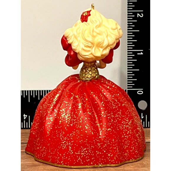 1993 HALLMARK KEEPSAKE HOLIDAY BARBIE ORNAMENT QX572-5 mattel RED DRESS BLONDE - Picture 7 of 9